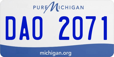 MI license plate DAO2071