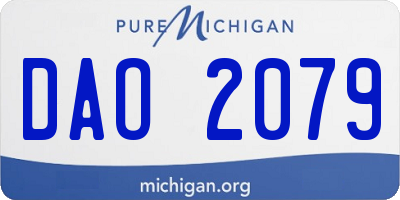 MI license plate DAO2079