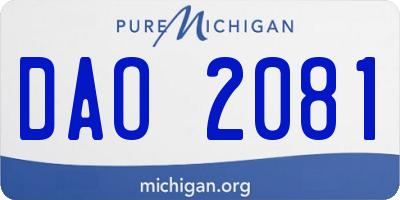 MI license plate DAO2081