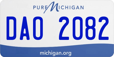 MI license plate DAO2082