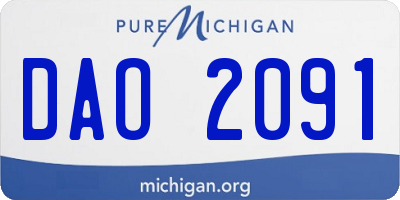 MI license plate DAO2091