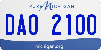 MI license plate DAO2100
