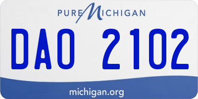 MI license plate DAO2102