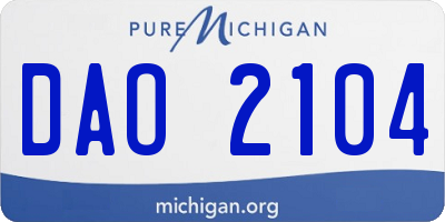 MI license plate DAO2104