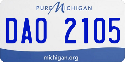 MI license plate DAO2105