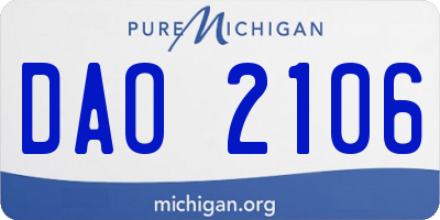 MI license plate DAO2106