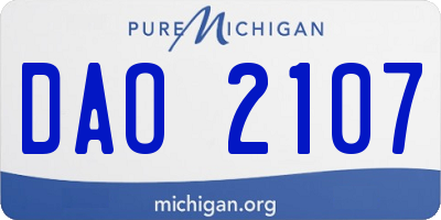 MI license plate DAO2107