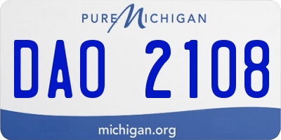 MI license plate DAO2108