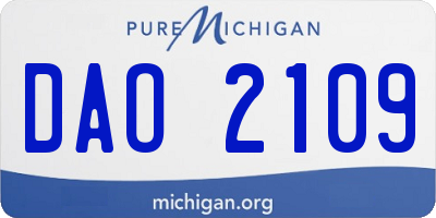 MI license plate DAO2109
