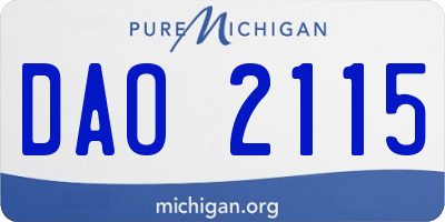 MI license plate DAO2115