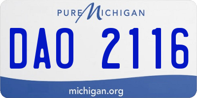 MI license plate DAO2116