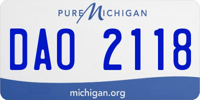 MI license plate DAO2118