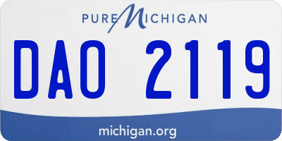 MI license plate DAO2119