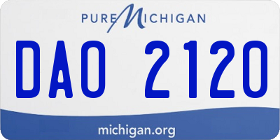 MI license plate DAO2120