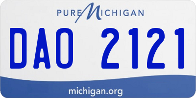 MI license plate DAO2121