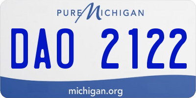 MI license plate DAO2122