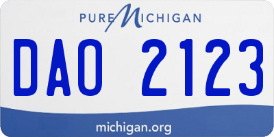 MI license plate DAO2123