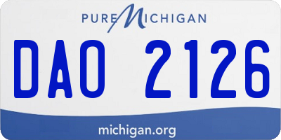 MI license plate DAO2126