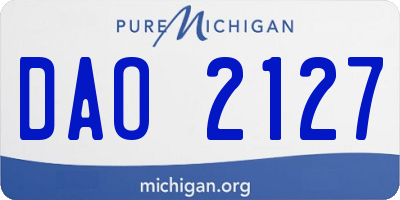 MI license plate DAO2127