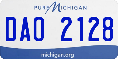 MI license plate DAO2128