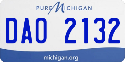 MI license plate DAO2132