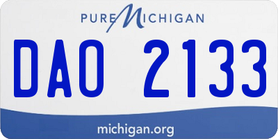 MI license plate DAO2133