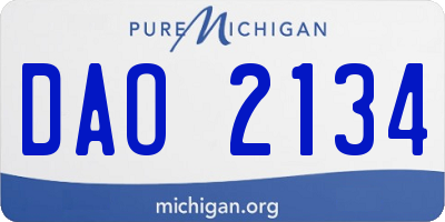 MI license plate DAO2134