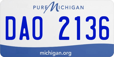 MI license plate DAO2136