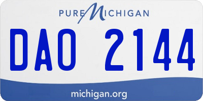 MI license plate DAO2144