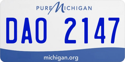 MI license plate DAO2147