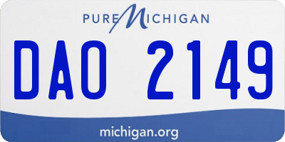 MI license plate DAO2149