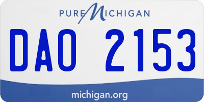 MI license plate DAO2153