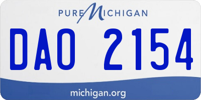 MI license plate DAO2154