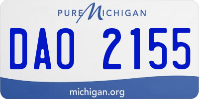 MI license plate DAO2155