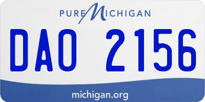 MI license plate DAO2156