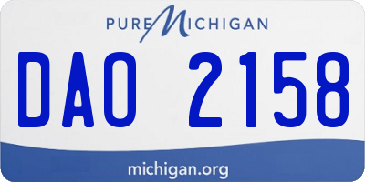 MI license plate DAO2158