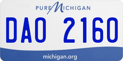 MI license plate DAO2160