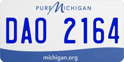 MI license plate DAO2164