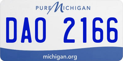 MI license plate DAO2166