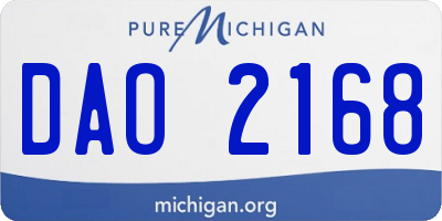 MI license plate DAO2168