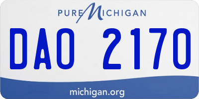 MI license plate DAO2170