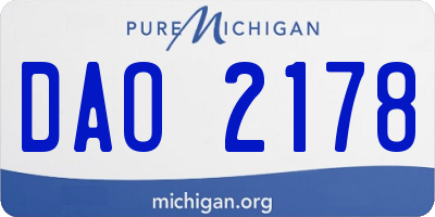 MI license plate DAO2178