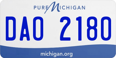MI license plate DAO2180