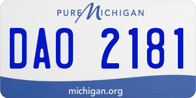 MI license plate DAO2181