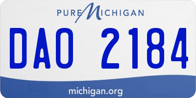 MI license plate DAO2184