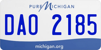 MI license plate DAO2185