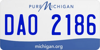 MI license plate DAO2186