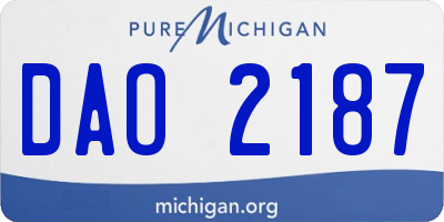 MI license plate DAO2187