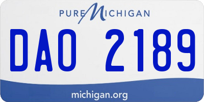 MI license plate DAO2189