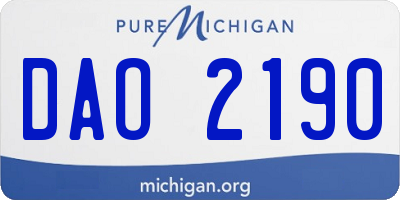 MI license plate DAO2190